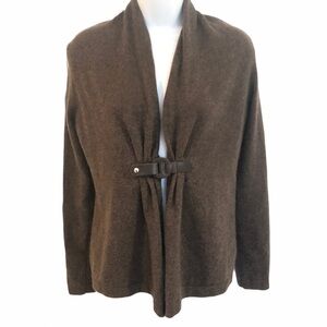 Fenn Wright Manson brown cashmere sweater brown faux leather front belt small